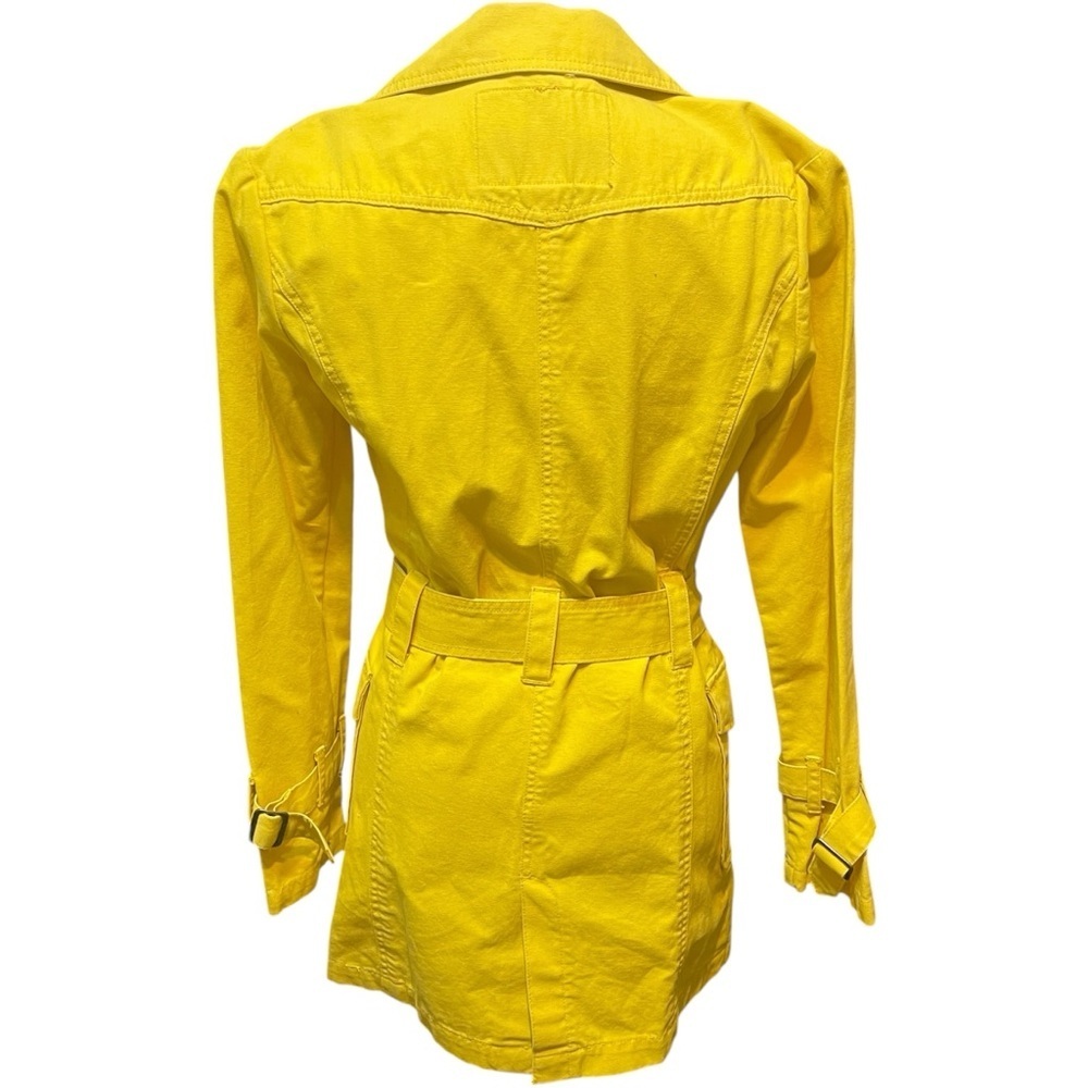 Fiorucci Bright Yellow Double Breasted Transitional Spring Trench Dopamine Coat - Picture 2 of 16